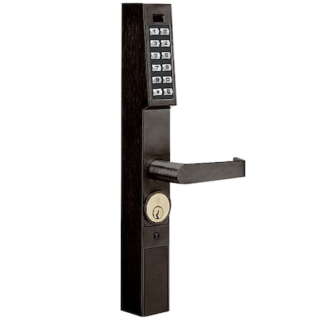 Alarm Lock Pushbutton Aluminum Door Trim, 100 Users, Knob, Oil Rubbed Bronze DL1250/10B2